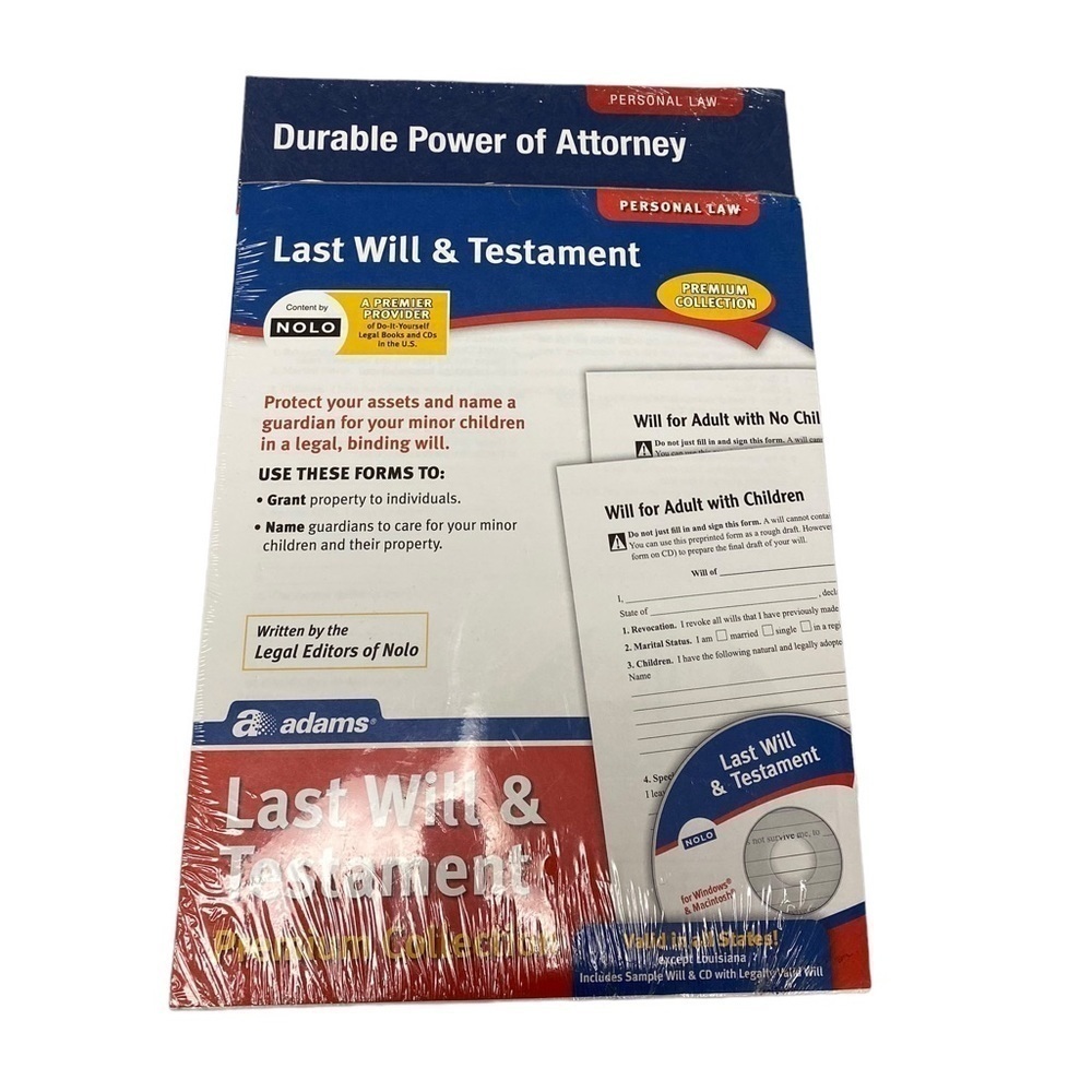 Adams durable of attorney and lady will and‎ testament forms